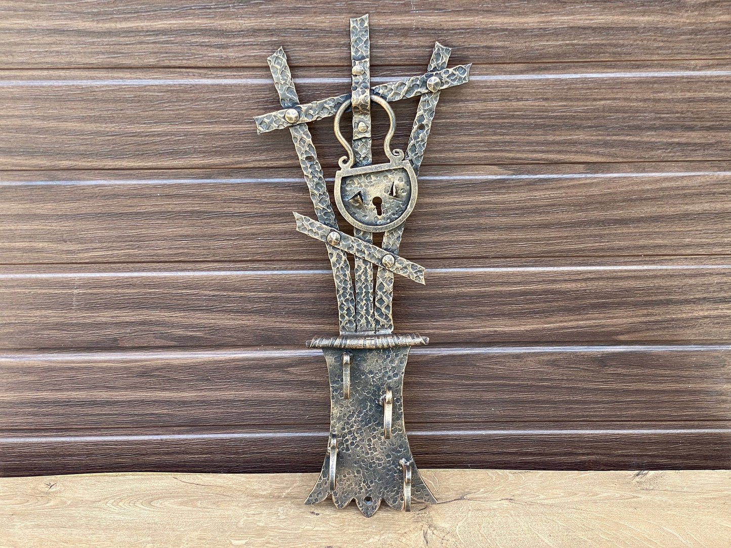 Wall key holder, medieval, wall hooks, clothes, key hook, Christmas, birthday, iron gift, entryway, hallway, wall decor, lock, Middle Ages