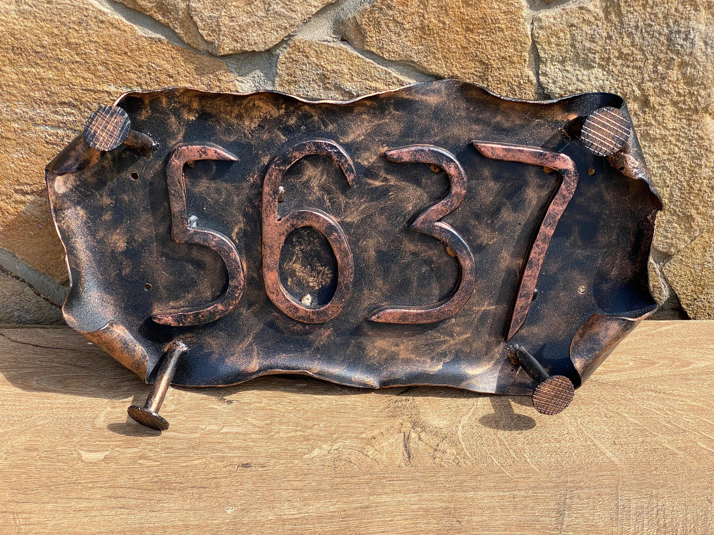Custom listing for Byron: 3rd number in a Hand forged address number sign