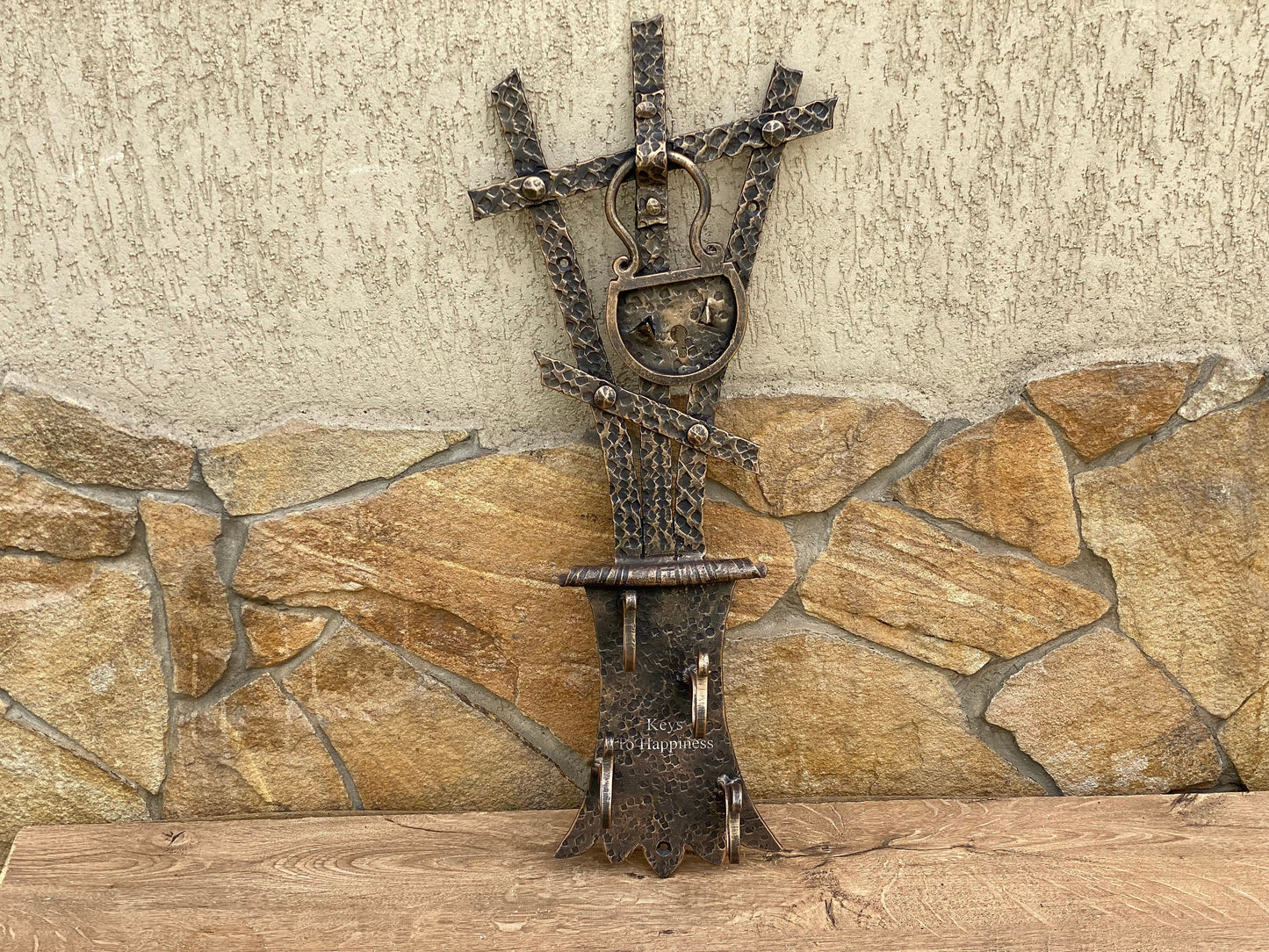 Wall key holder, medieval, wall hooks, clothes, key hook, Christmas, birthday, iron gift, entryway, hallway, wall decor, lock, Middle Ages