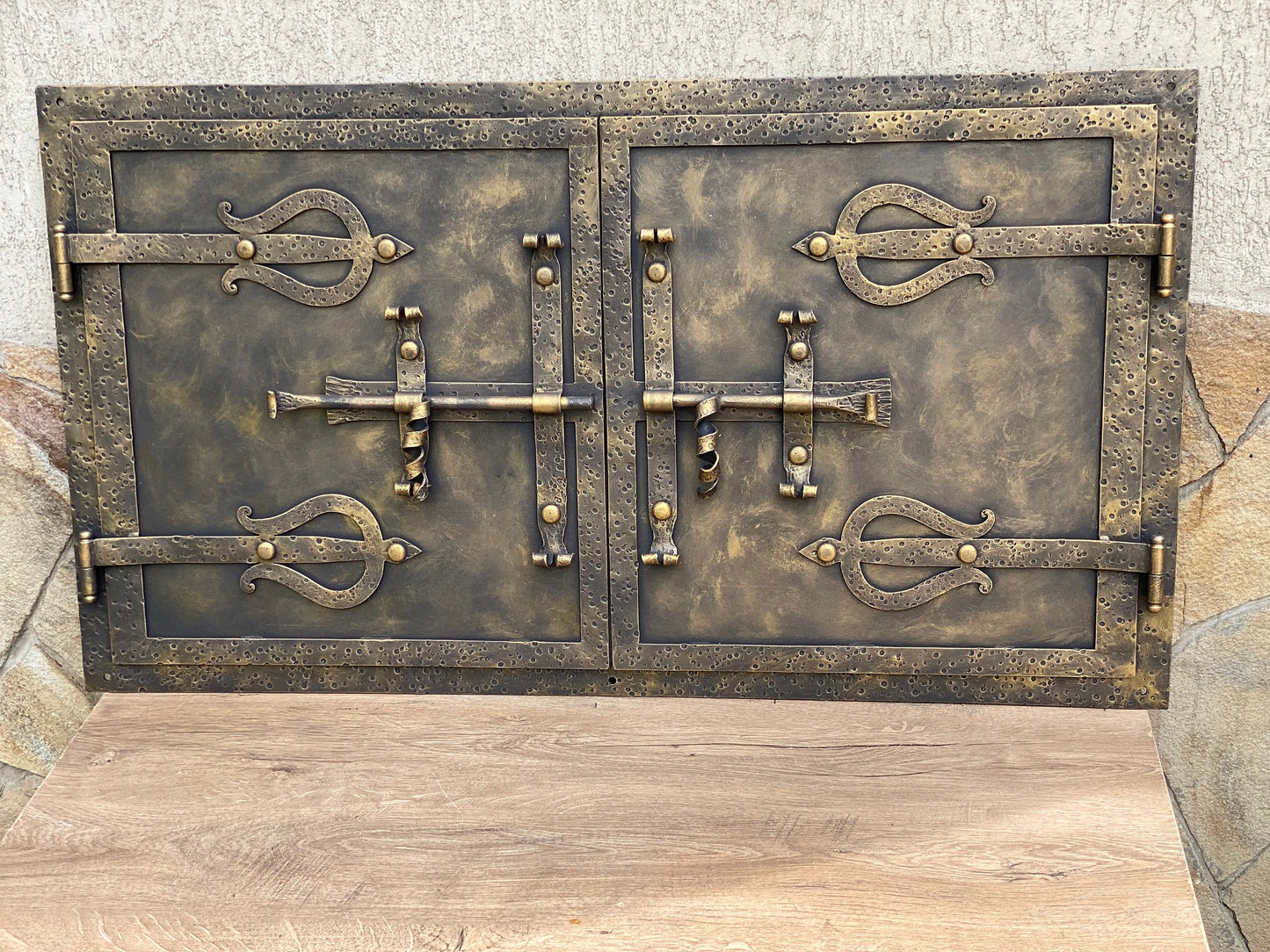 Oven door, stove door, farmhouse, medieval, antique, fireplace decor, iron gift, anniversary gift, Christmas, fire poker, birthday, viking
