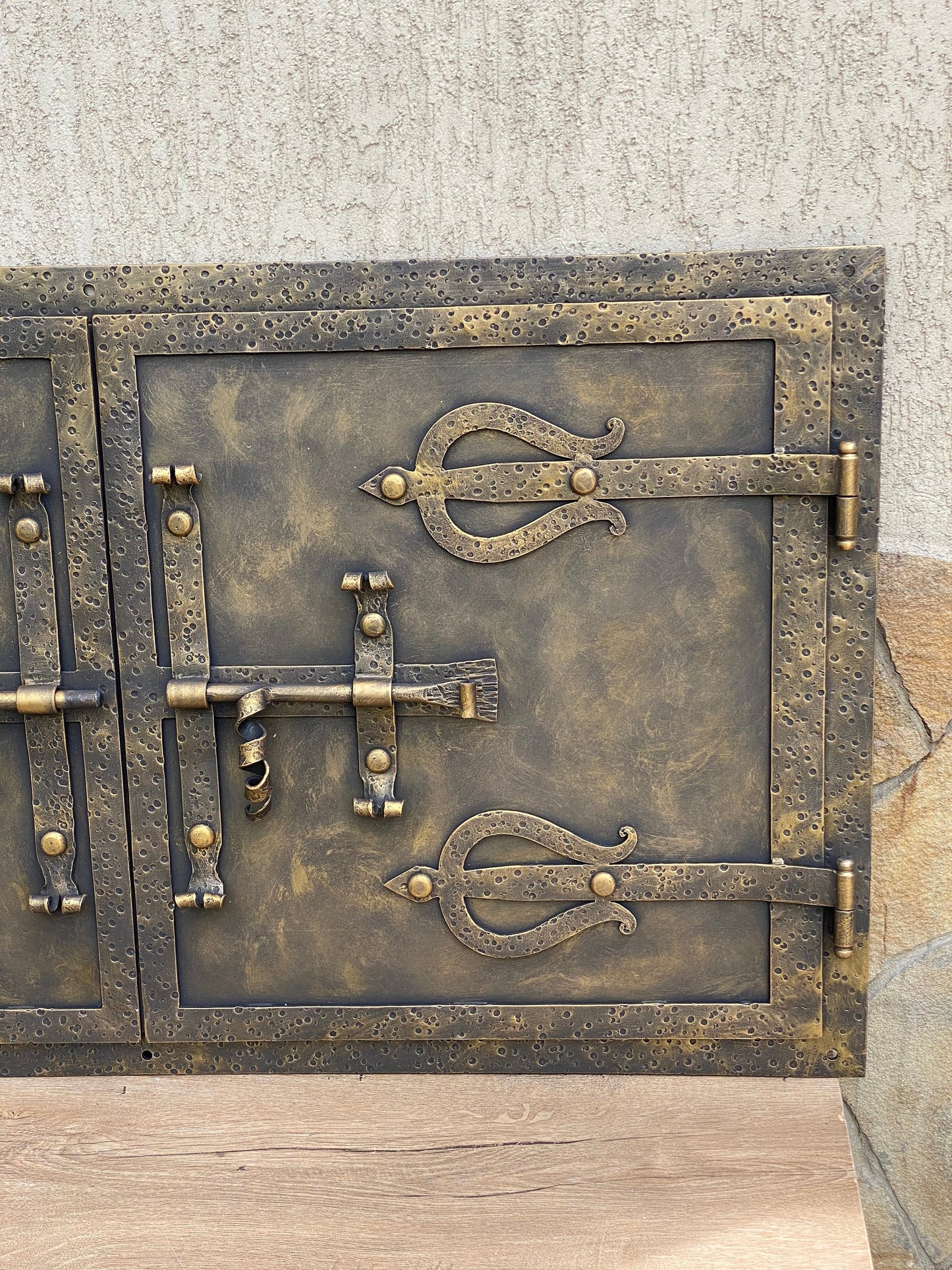 Oven door, stove door, farmhouse, medieval, antique, fireplace decor, iron gift, anniversary gift, Christmas, fire poker, birthday, viking
