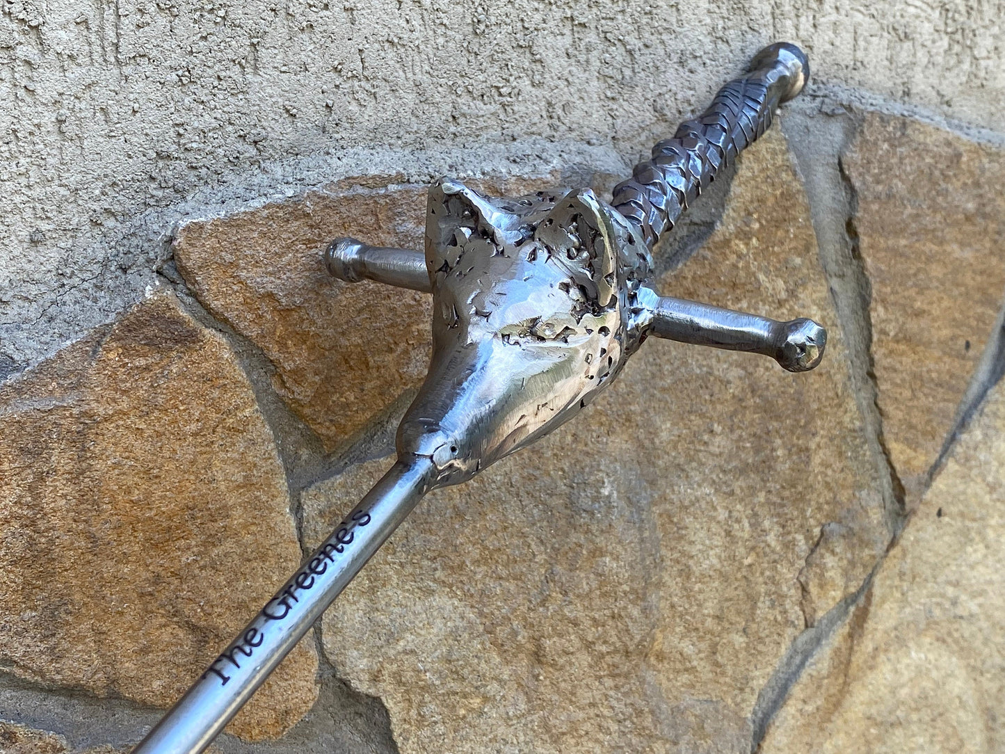 Personalized fire poker, fire poker, personalized gift, wolf, sword, Christmas, mens gift, BBQ gift, fireplace, birthday gift, steel gift