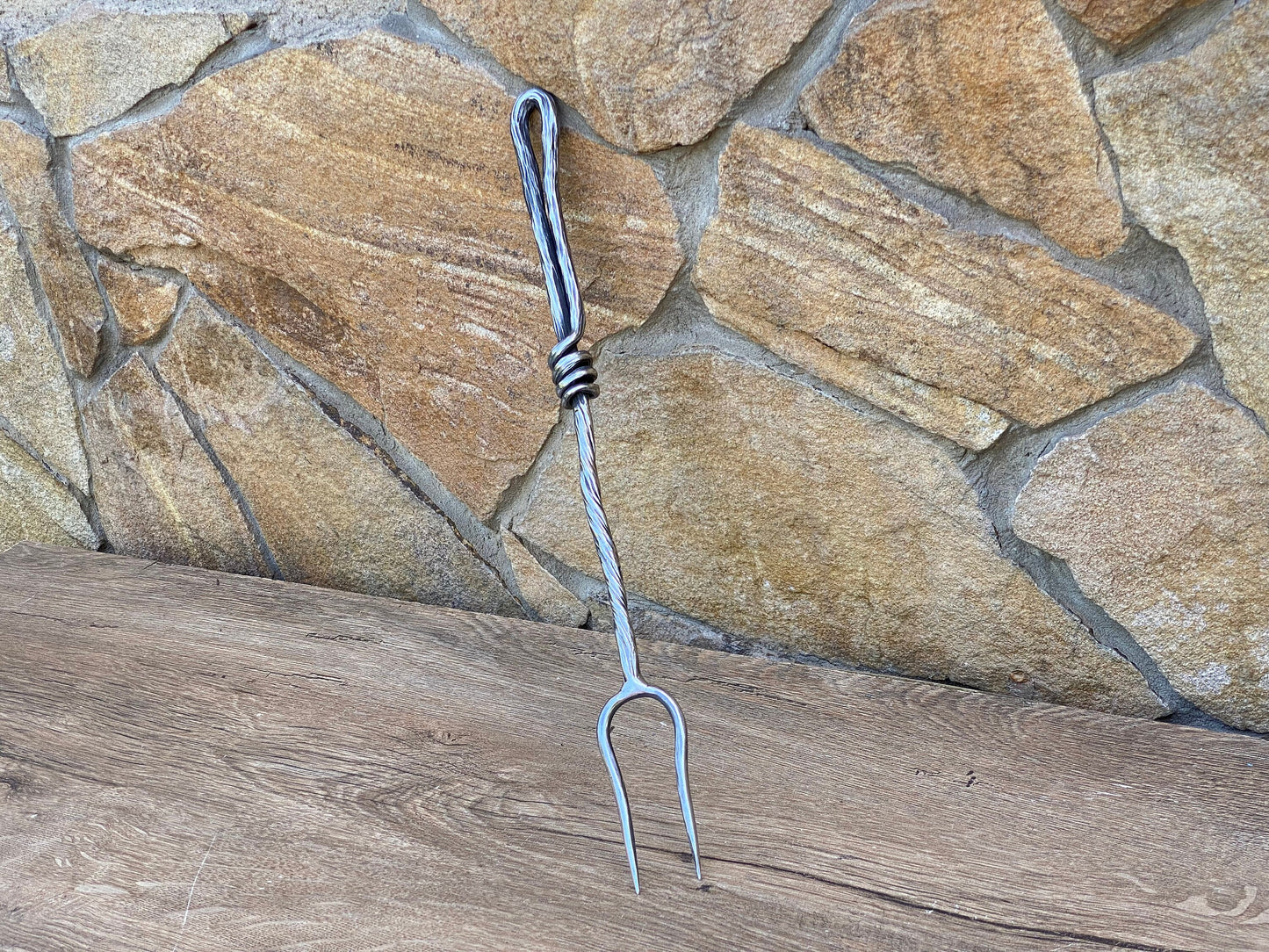 Stainless steel fork, BBQ fork, grilling gift, medieval fork, steel anniversary, medieval cutlery, 11th anniversary gift, steel gift, BBQ