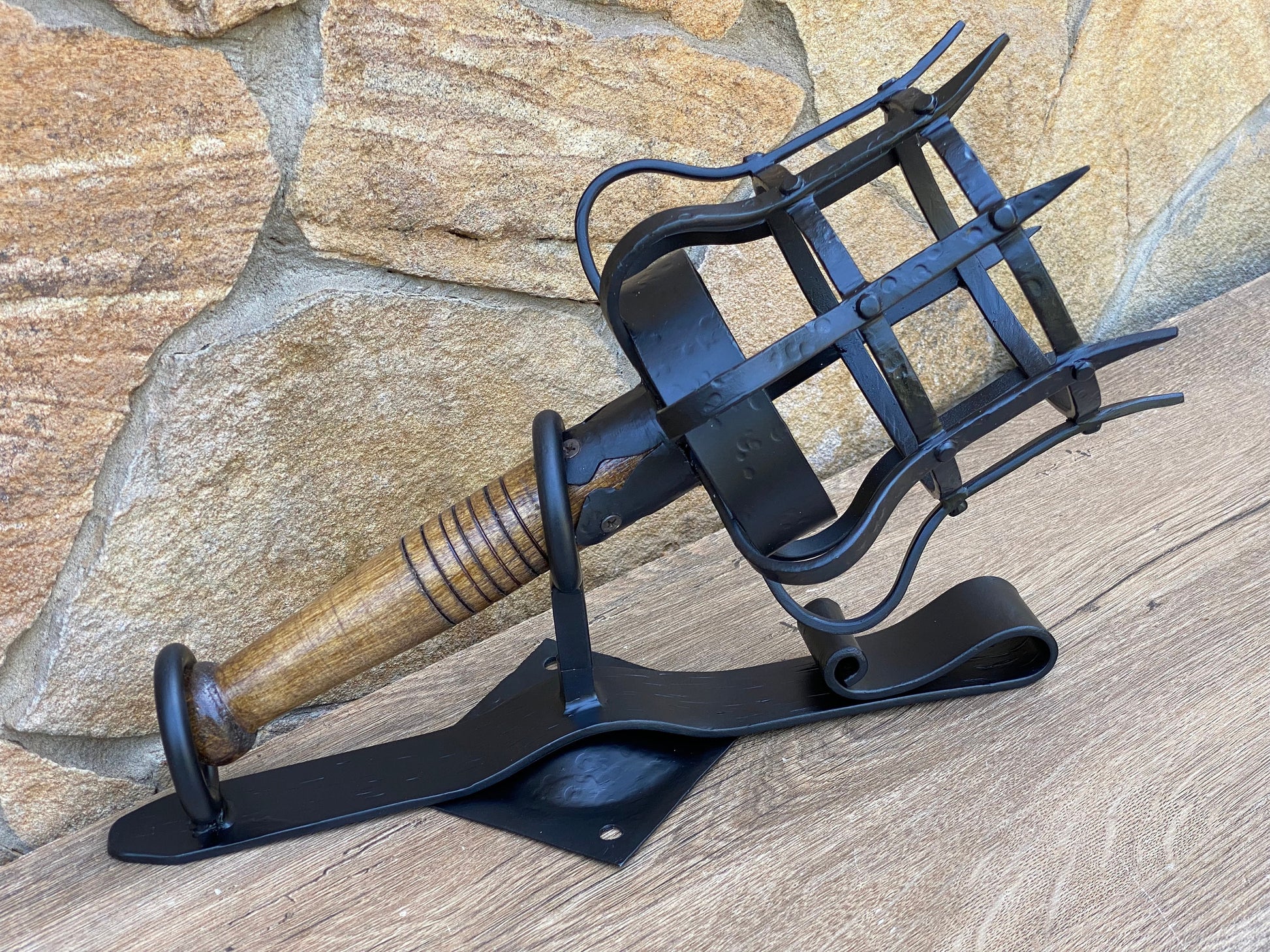 Torch, candle holder, medieval torch, solar light, solar lantern, Christmas, birthday, anniversary, antique, 5th anniversary, iron gift, dad