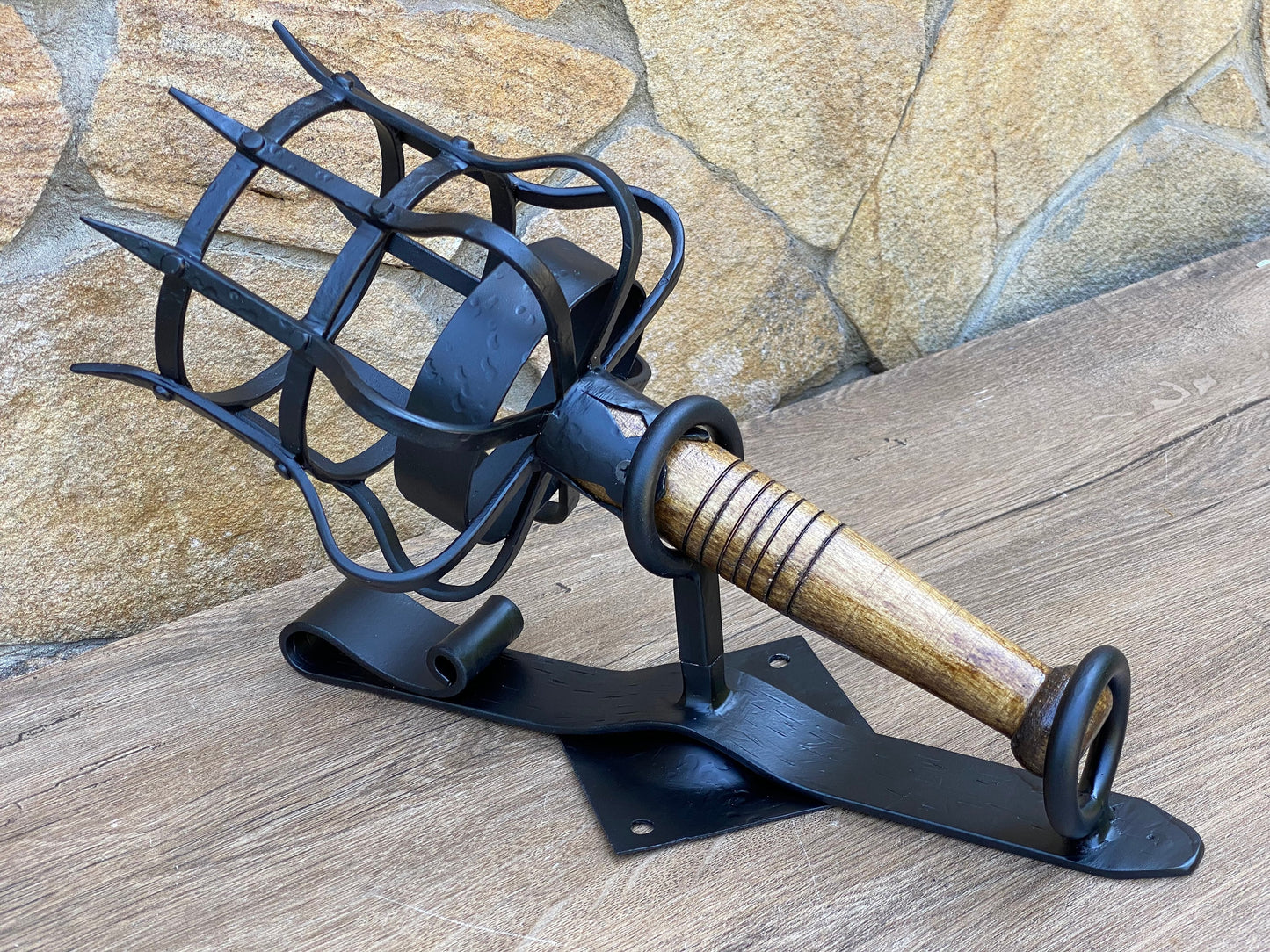 Torch, candle holder, medieval torch, solar light, solar lantern, Christmas, birthday, anniversary, antique, 5th anniversary, iron gift, dad