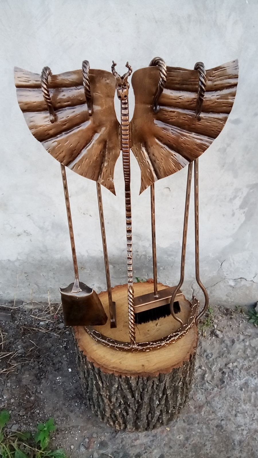 Fireplace tools, dragon, medieval, fireplace tool set, fireplace,  fire poker, firewood holder, Christmas, birthday, anniversary, iron gift