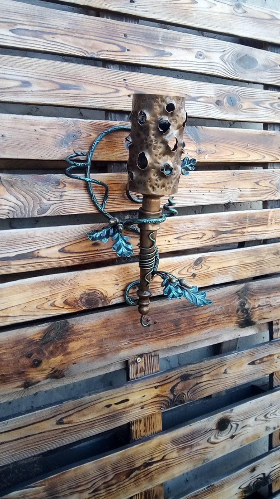 Sconce, wall sconce, oak, torch, Christmas, birthday, military gift, fairy lamp, wow gift, iron gift, gift for mom,dads gift,lamp, wall lamp