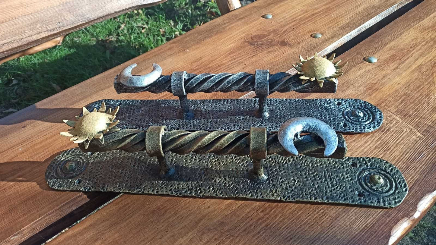 Door handle, sun, moon, door pull, barn, door decor, hardware, Christmas, birthday, anniversary, new house, nature, universe, cosmos, star