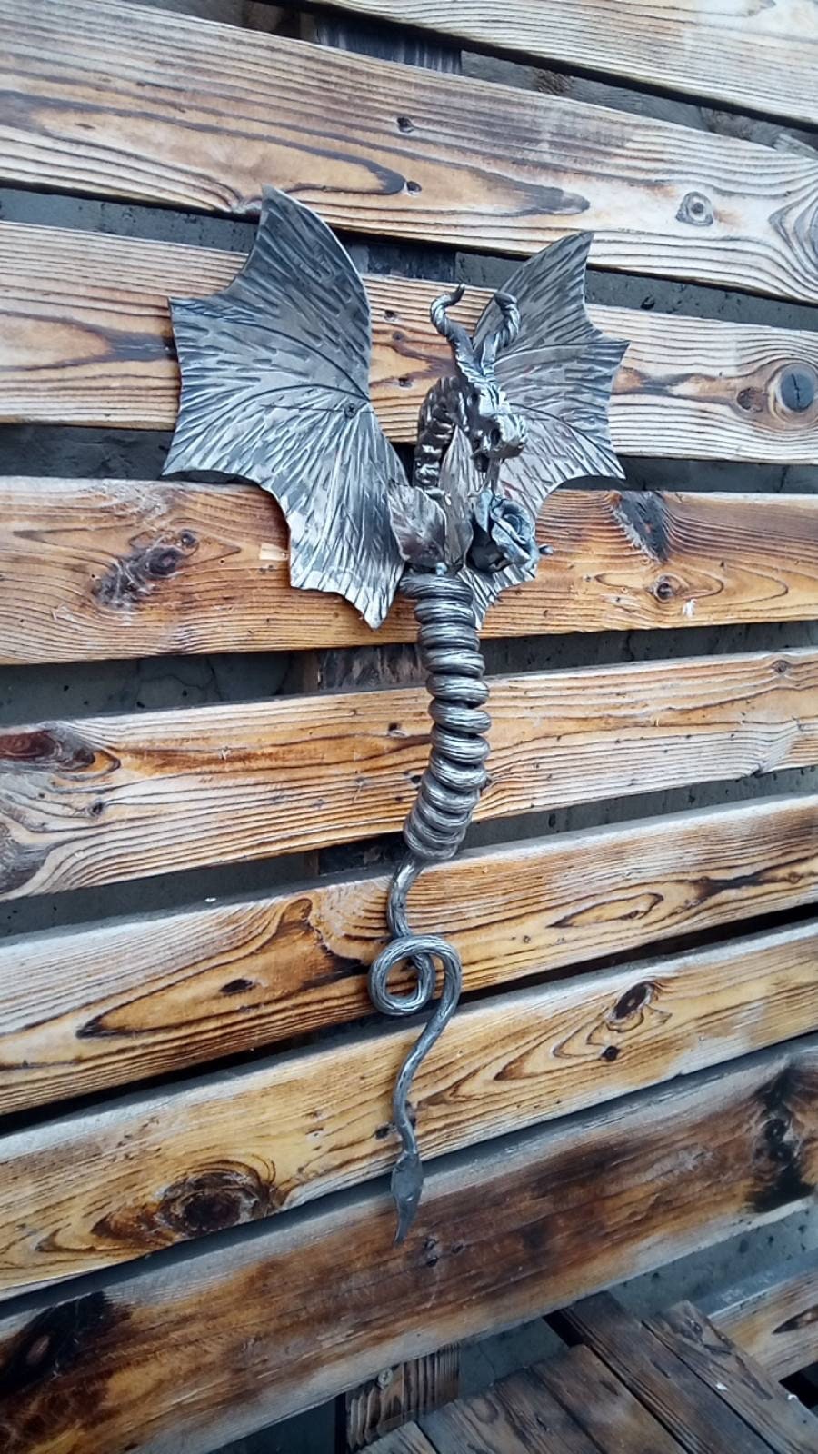 Door handle, dragon, rose, medieval, Christmas, birthday, anniversary, ancient, viking, cottage, vintage, castle, iron gift,iron rose,flower