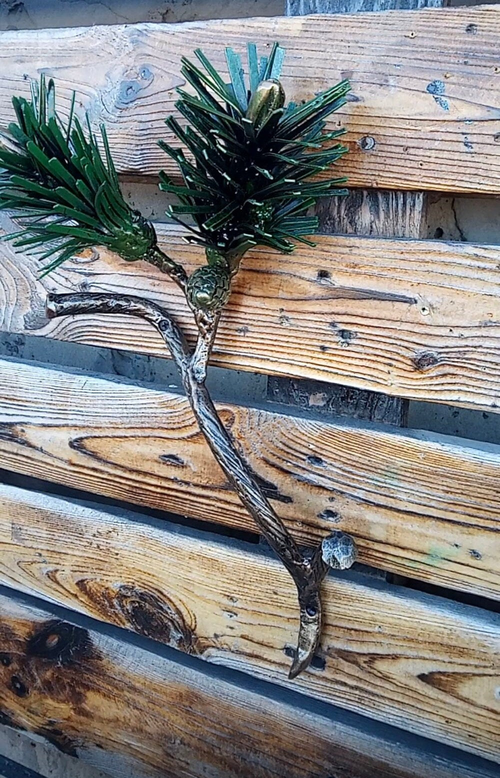 Door handle, door pull, forest decor, pine, pine cone, iron gift, blacksmith, nature, wild nature, Christmas, birthday, Mothers Day, animal
