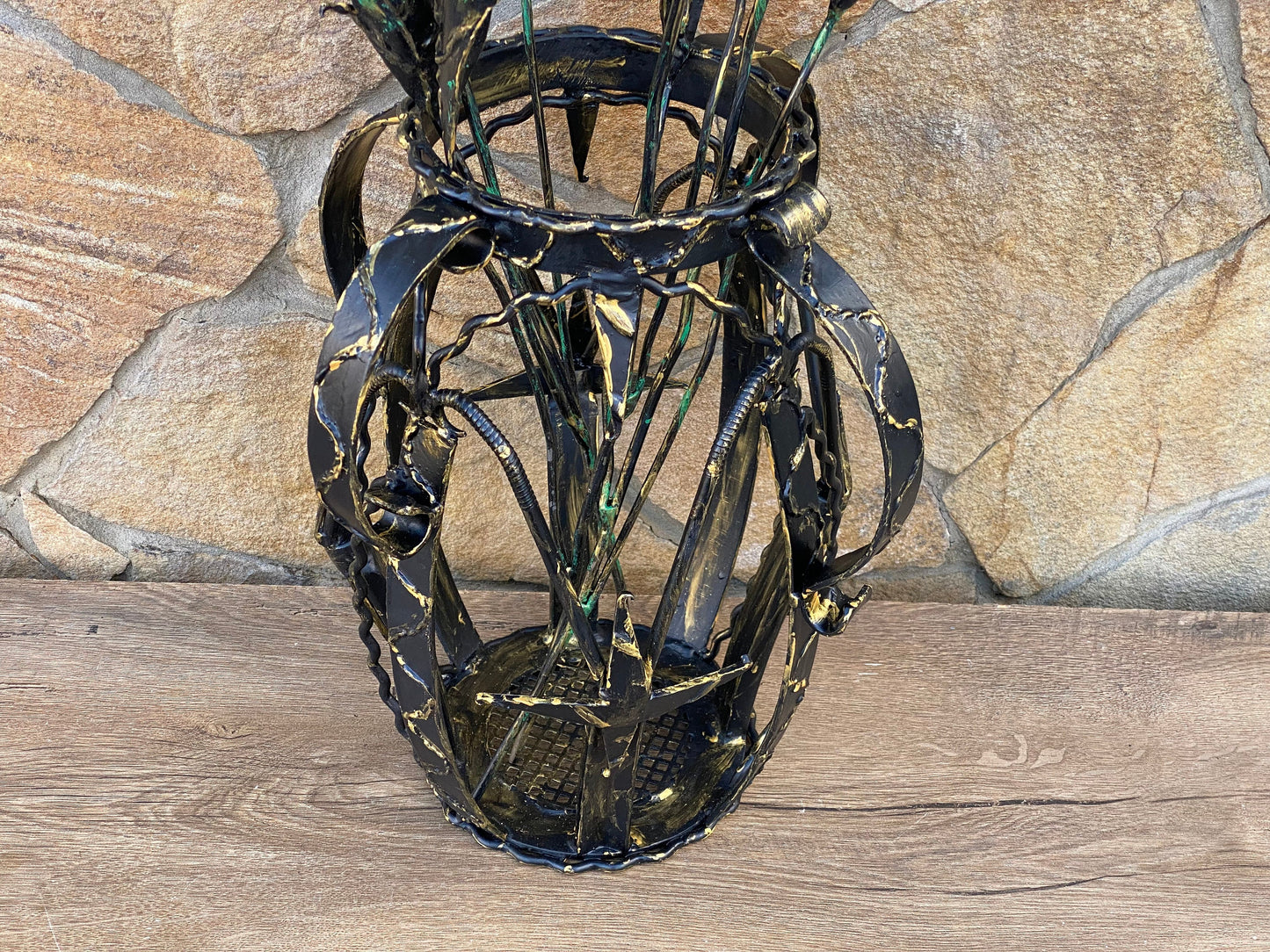 Vase, poppy, flower, 11th anniversary, 6th anniversary, iron gift, iron flower, steel gift, iron anniversary, birthday, Christmas, botanics