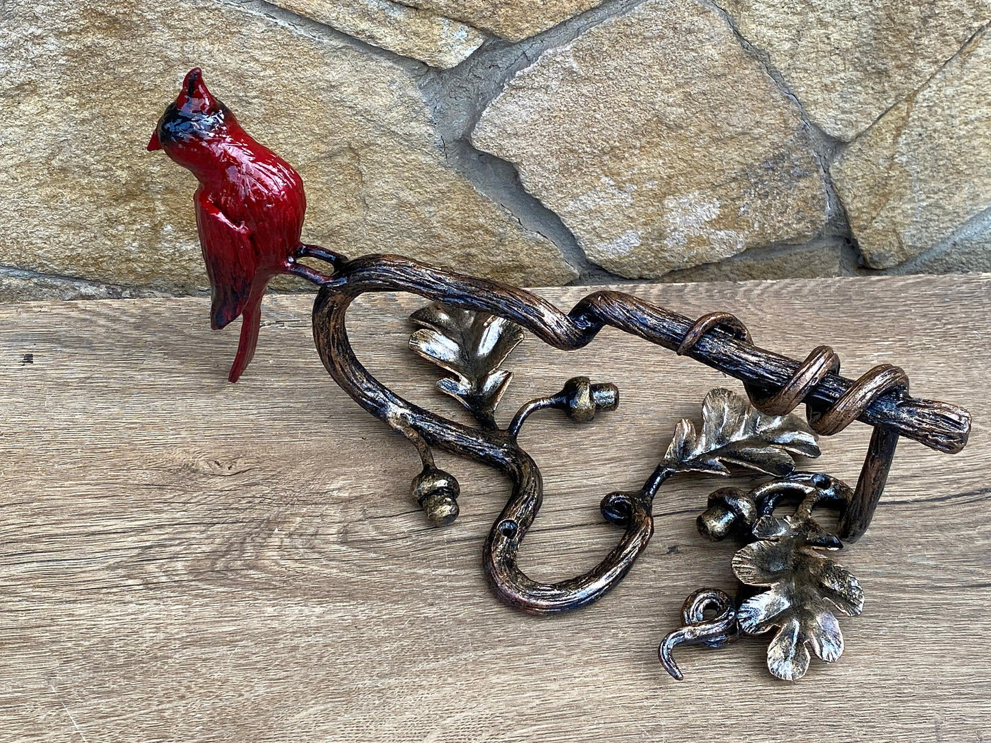 Door pull, door handle, door hardware, cardinal, oak, acorn, bird, forest decor, Christmas, animal, jungle, safari, tropical decor, zoo