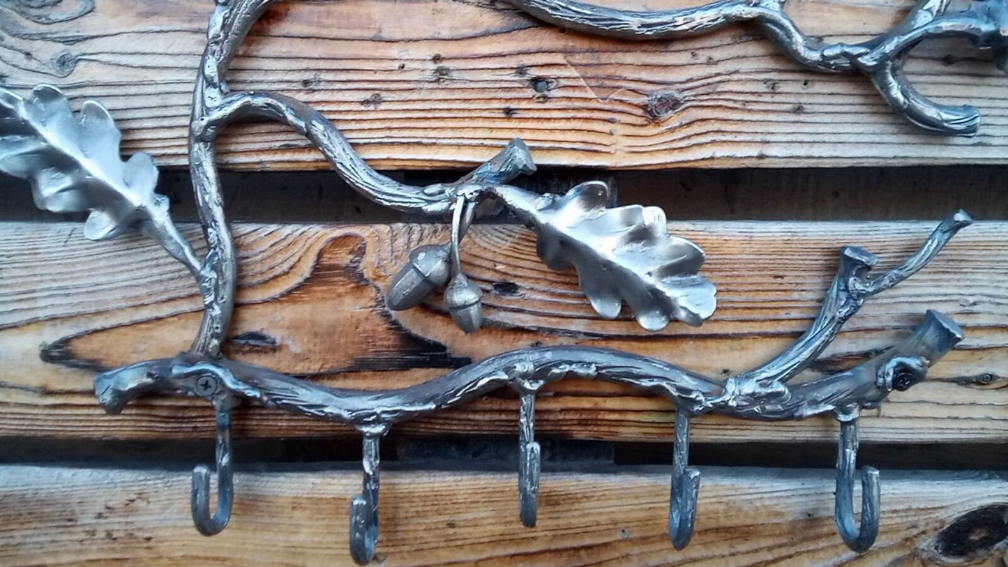 Wall hanger, rack, hooks, hanger with hooks, hanger, entryway, hallway, kitchen, oak decor, acorn, birthday, Christmas,anniversary,key hooks