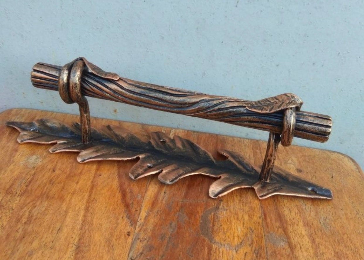 Door pull, forest, door handle, wild nature, branch, leaves, wood, bark, birthday, anniversary, Christmas, iron gift, steel gift, barn, room