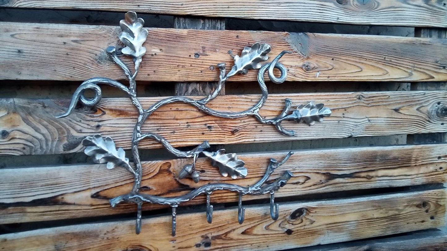 Wall hanger, rack, hooks, hanger with hooks, hanger, entryway, hallway, kitchen, oak decor, acorn, birthday, Christmas,anniversary,key hooks