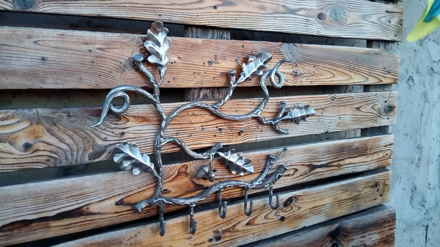 Wall hanger, rack, hooks, hanger with hooks, hanger, entryway, hallway, kitchen, oak decor, acorn, birthday, Christmas,anniversary,key hooks