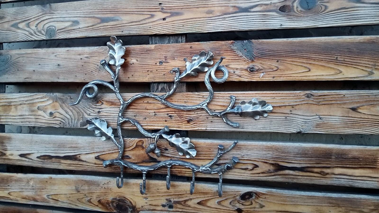 Wall hanger, rack, hooks, hanger with hooks, hanger, entryway, hallway, kitchen, oak decor, acorn, birthday, Christmas,anniversary,key hooks