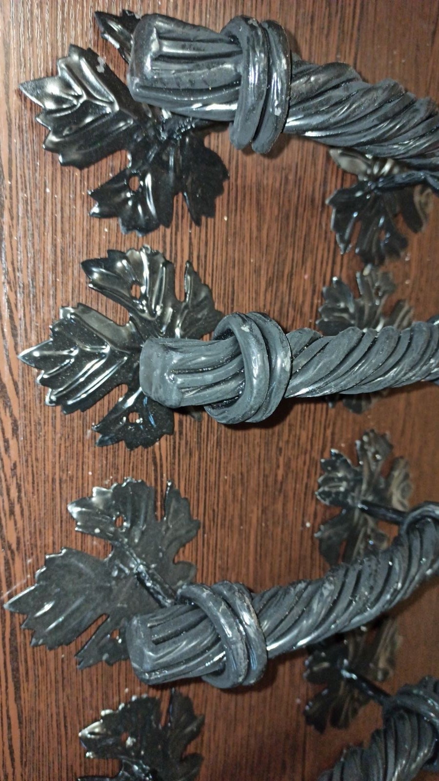 Door pull, door handle, vine, interwined, leaves, forest, wood, bark, branch, forest decor, birthday, anniversary, Christmas, iron gift, oak