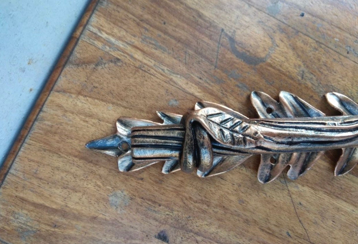 Door pull, forest, door handle, wild nature, branch, leaves, wood, bark, birthday, anniversary, Christmas, iron gift, steel gift, barn, room