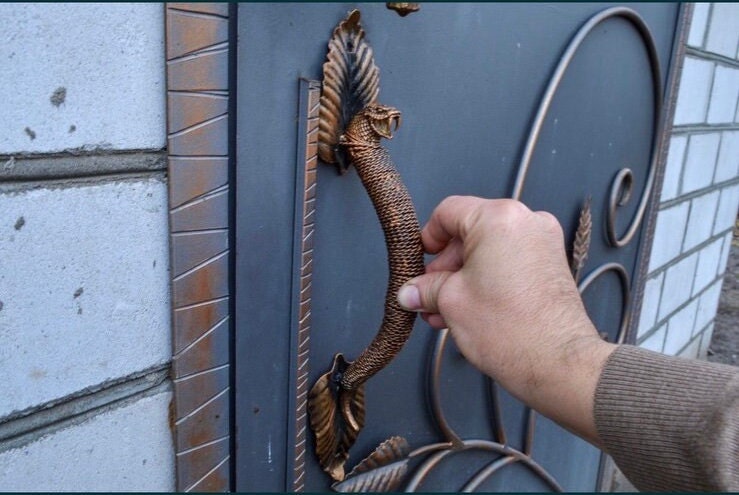 Door pull, snake, animal, poison, door handle, earth, lizard, birthday, anniversary, Christmas, room, barn, dining room, living room, forest