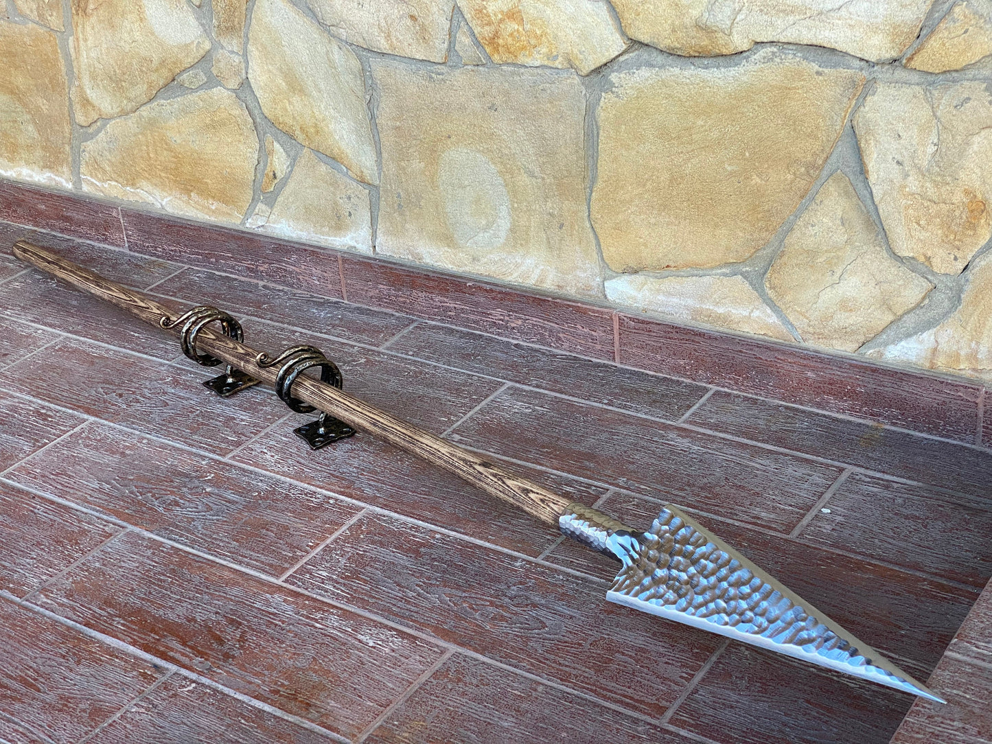 Wall mount, medieval, wall organizer, hook, wall art, viking accessory, castle, display, spear, birthday, Christmas, iron gift, wall hanger