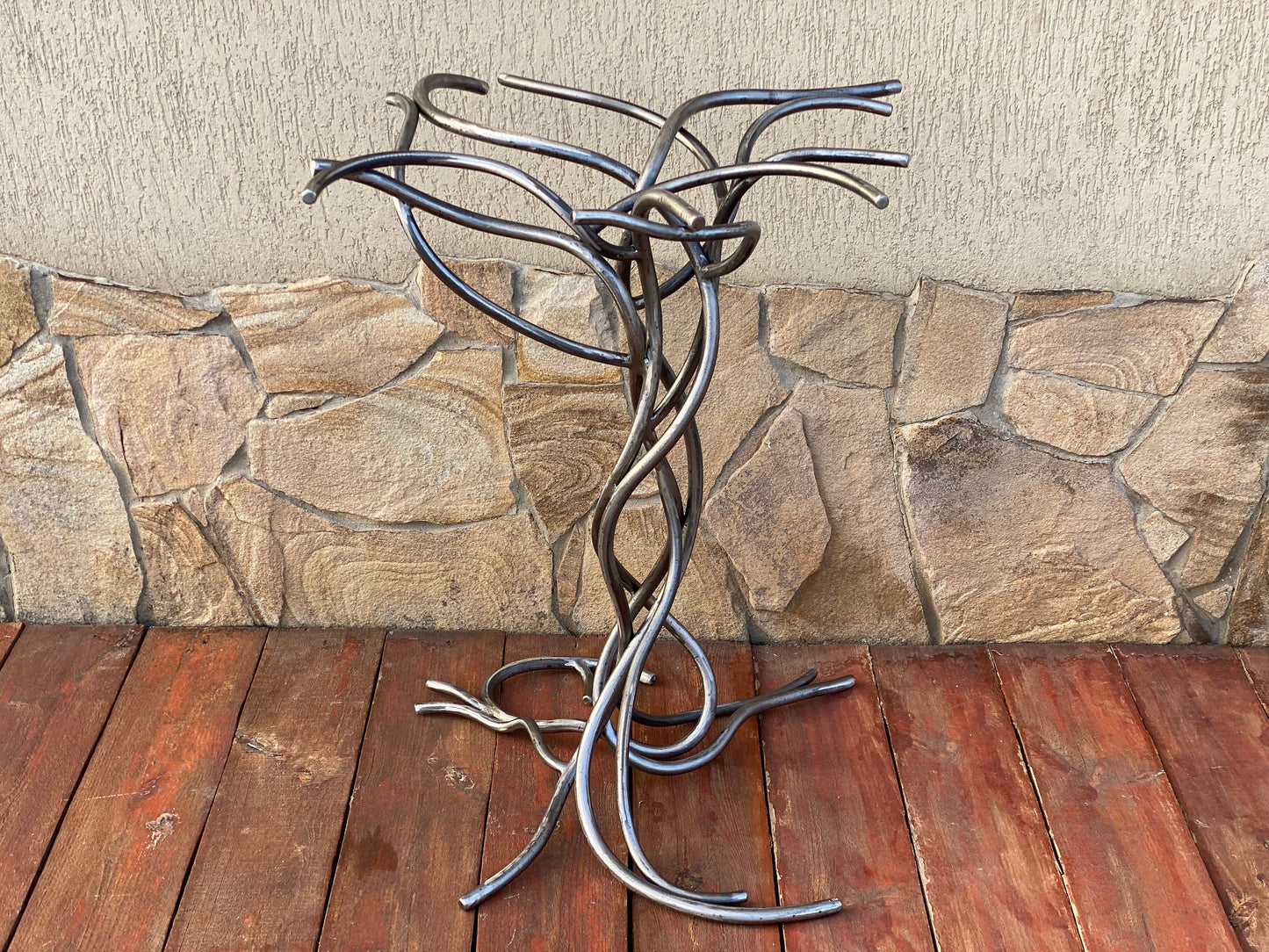 Table leg, tree stump, stump, vines, coffee table, steel gift, blacksmith, anniversary, birthday, Christmas, living room , tree decor, epoxy