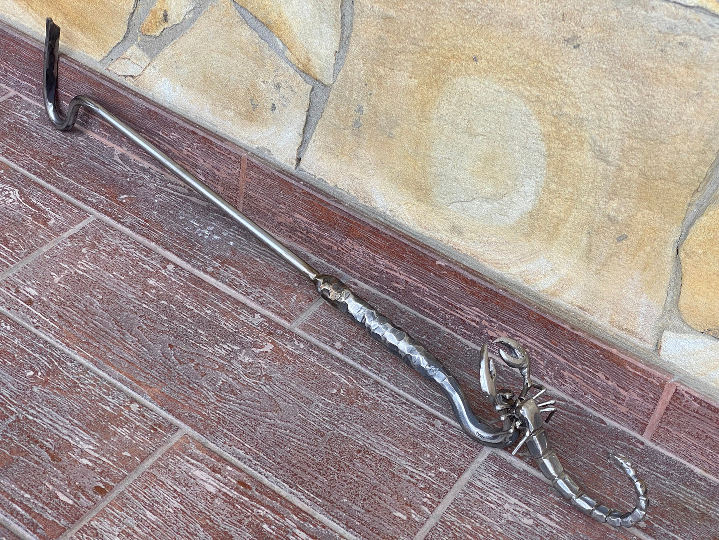 Stainless steel fire poker, scorpion, Halloween, Christmas, fire poker, birthday, firepoker, BBQ, fireplace, firewood, personalized gift,dad