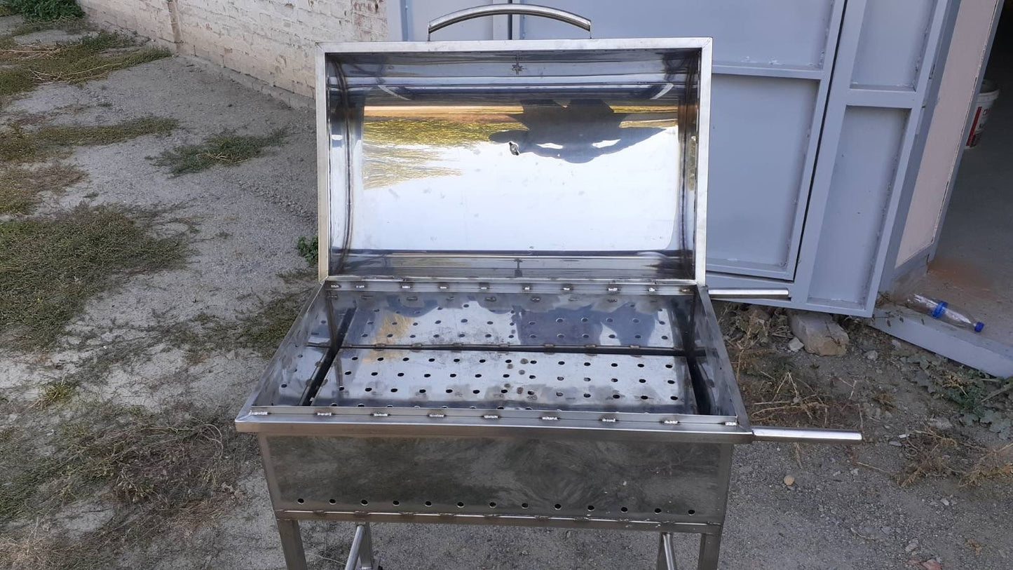 Grill, mangal, BBQ, camping, cooking equipment, bushcraft, stainless steel, fire pit, portable grill, camping fire pit,camping cooking grill