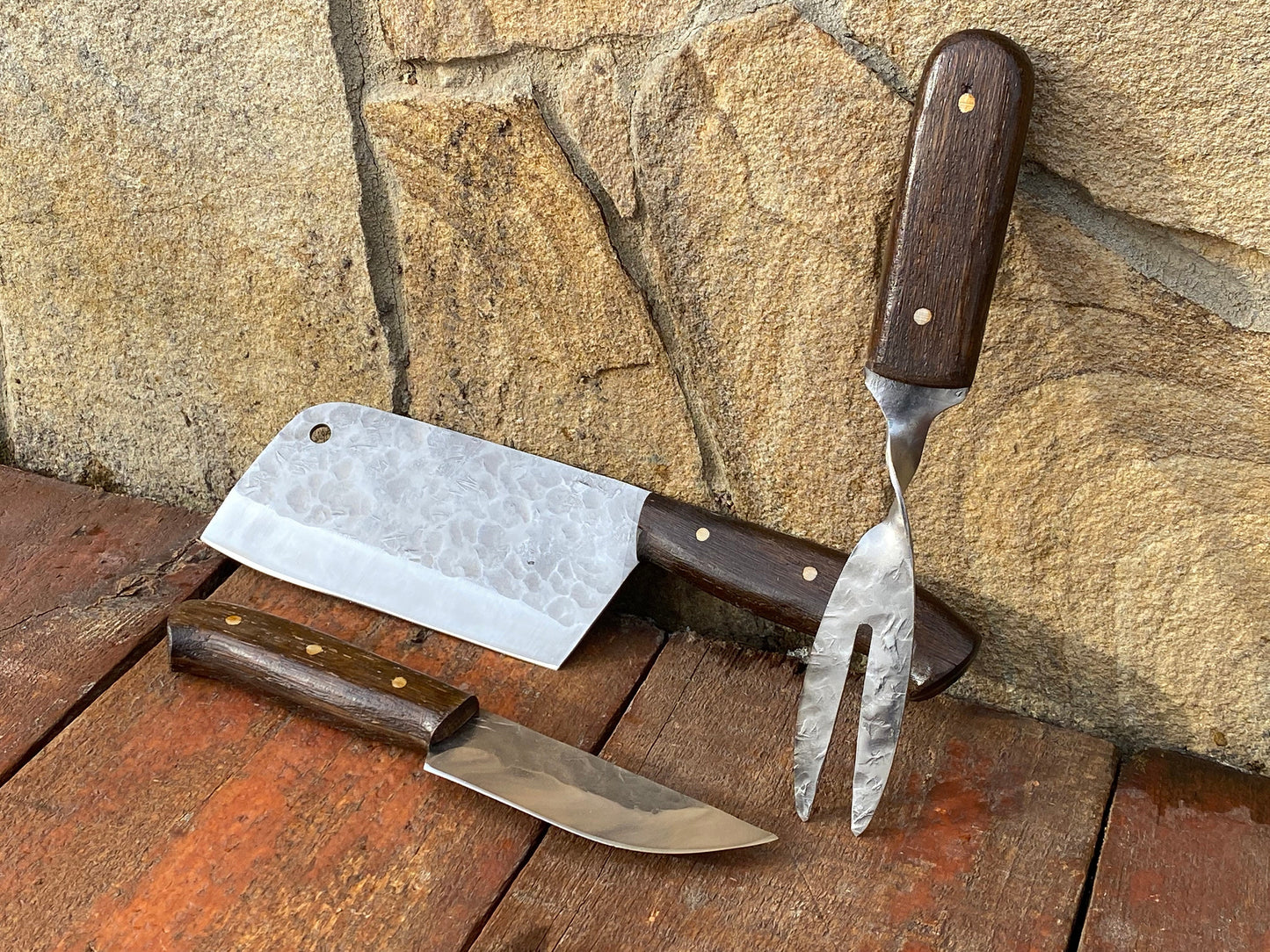 Medieval cutlery set, knife, spoon, butcher knife, Middle Ages, camp, travellers gift, grill, flatware, fork, cutlery, BBQ, kitchen gift