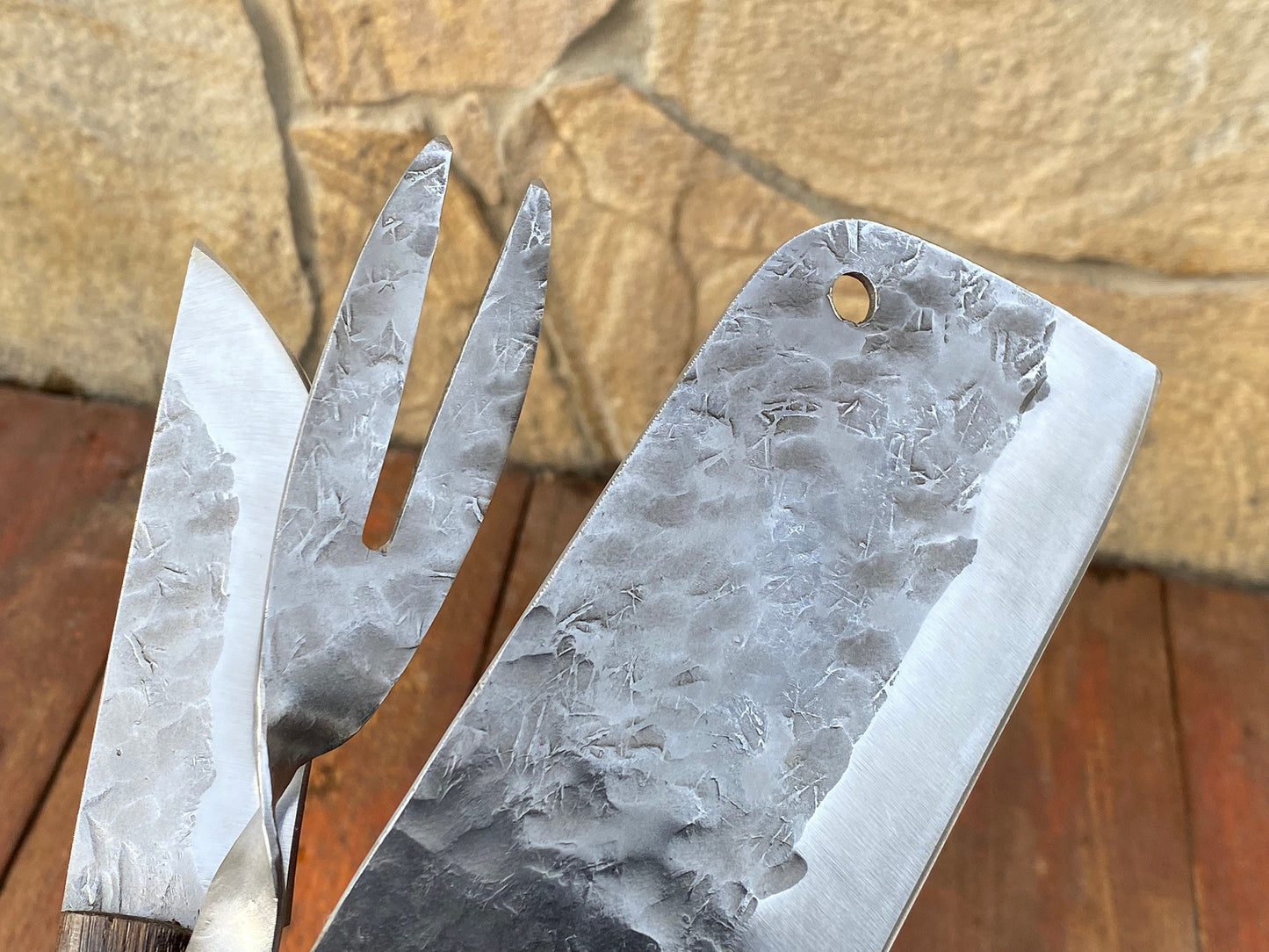 Medieval cutlery set, knife, spoon, butcher knife, Middle Ages, camp, travellers gift, grill, flatware, fork, cutlery, BBQ, kitchen gift