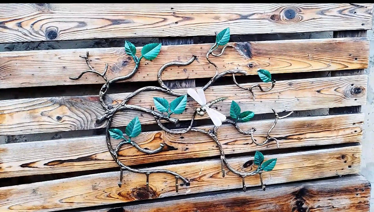 Wall hook, steel anniversary, wall hanger, steel gift, dragonfly, towel, clothes, umbrella, key holder, entrance furtiture, key hook, hook