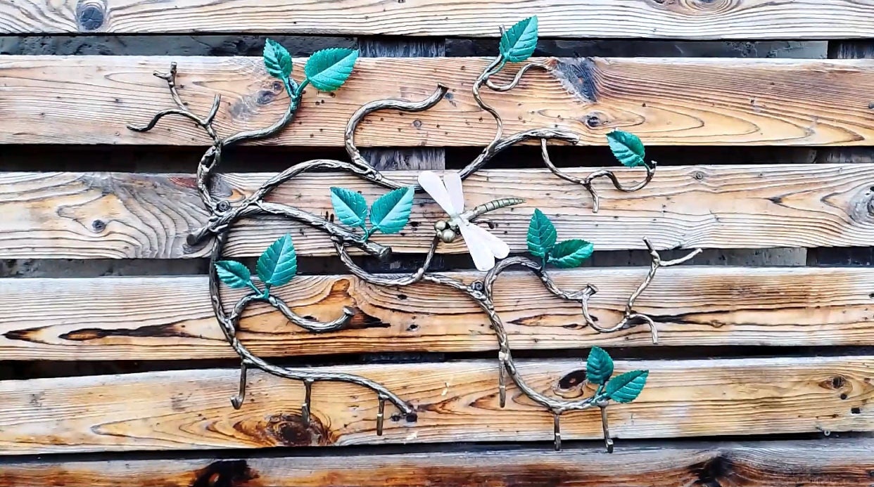 Wall hook, steel anniversary, wall hanger, steel gift, dragonfly, towel, clothes, umbrella, key holder, entrance furtiture, key hook, hook