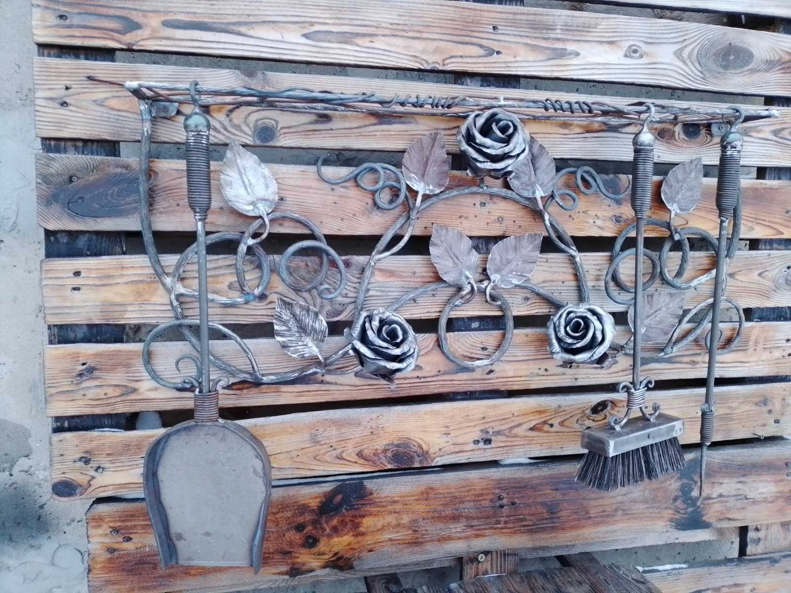 Fireplace tools, fire poker, fireplace, iron gift, iron rose, birthday, anniversary, Christmas, Fathers Day, mens gift, firewood basket