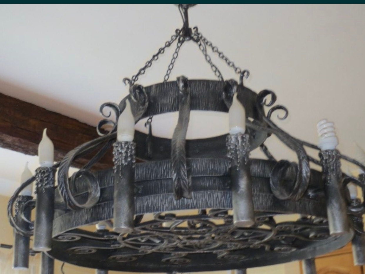 Medieval chandelier, ceiling sconce, chandelier, wall sconce, castle, Middle Ages, ceiling lamp, birthday, Christmas, viking, anniversary