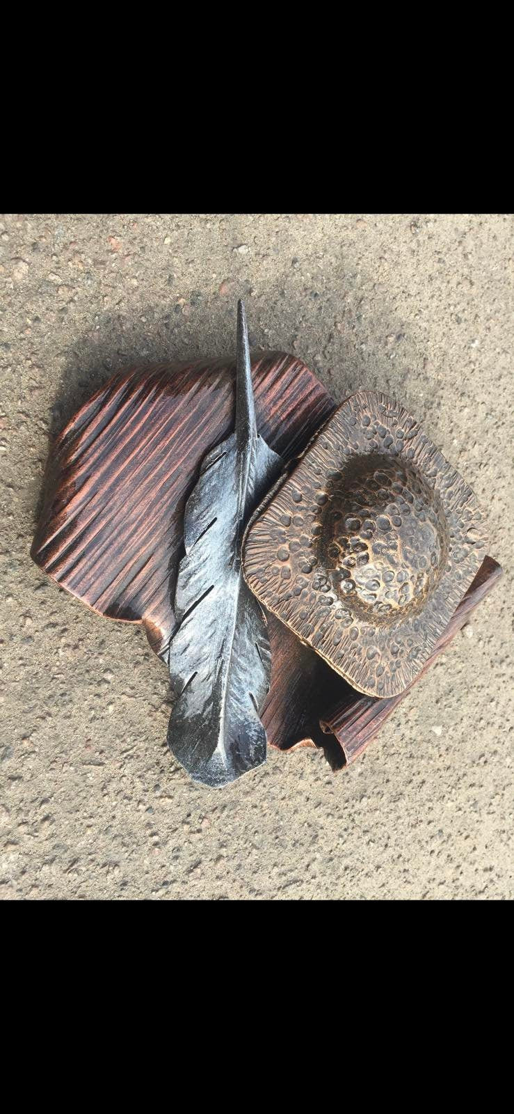 Ashtray, 11th anniversary, ash tray, iron gift, groomsmen gift, cigar holder, gift for smoker, mens gift, anniversary, smoker art, wedding