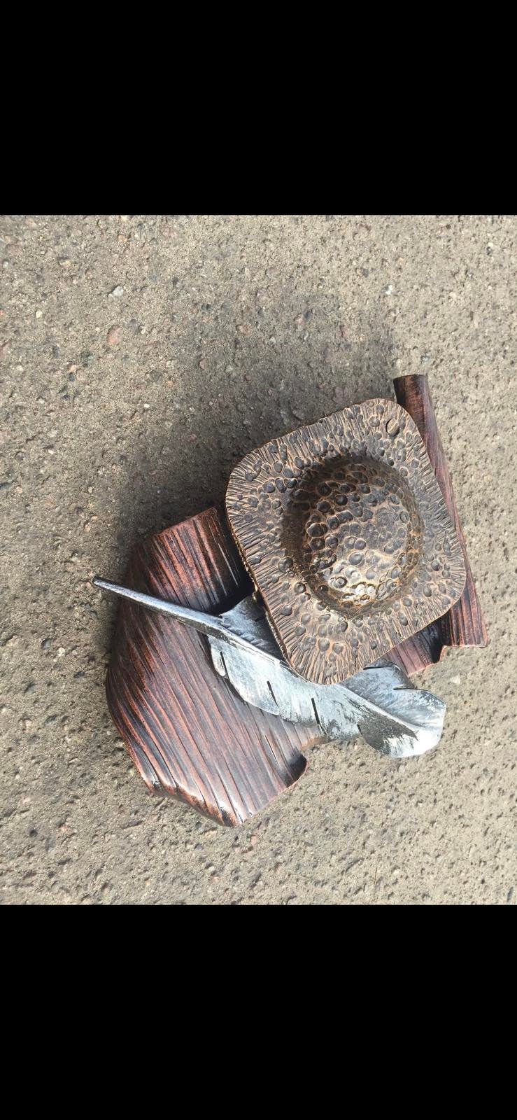 Ashtray, 11th anniversary, ash tray, iron gift, groomsmen gift, cigar holder, gift for smoker, mens gift, anniversary, smoker art, wedding