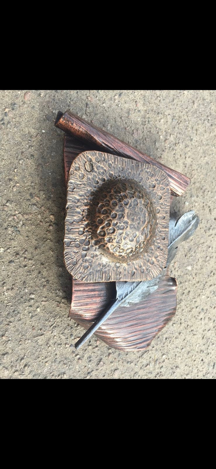 Ashtray, 11th anniversary, ash tray, iron gift, groomsmen gift, cigar holder, gift for smoker, mens gift, anniversary, smoker art, wedding