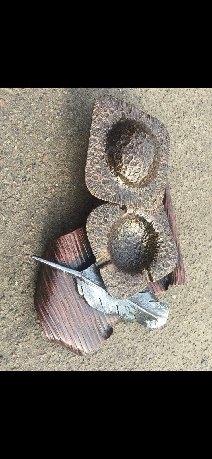 Ashtray, 11th anniversary, ash tray, iron gift, groomsmen gift, cigar holder, gift for smoker, mens gift, anniversary, smoker art, wedding