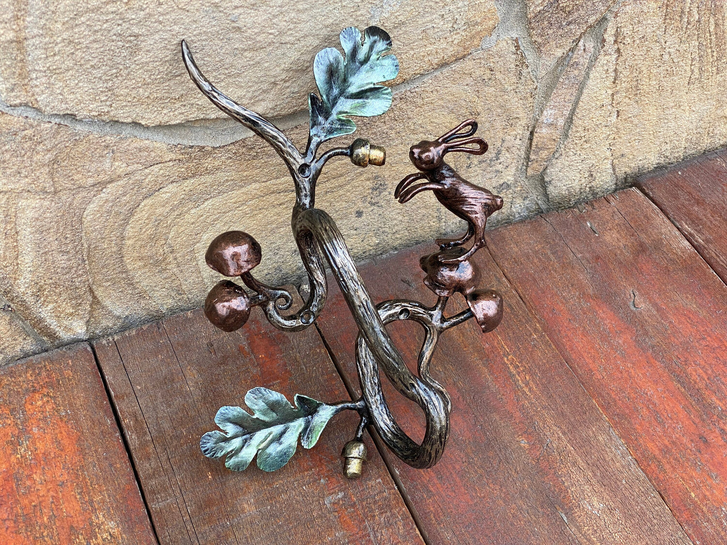Door pull, rabbit, door handle, door, zoo, acorn, forest, wild nature, Christmas, animal, mushroom, anniversary, iron gift,steel gift,father