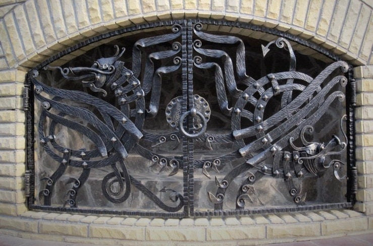 Fireplace door, oven, fireplace screen, fire poker, party gift, gift for dad, groomsmen, groom, Christmas gift, new house, fireplace,wedding