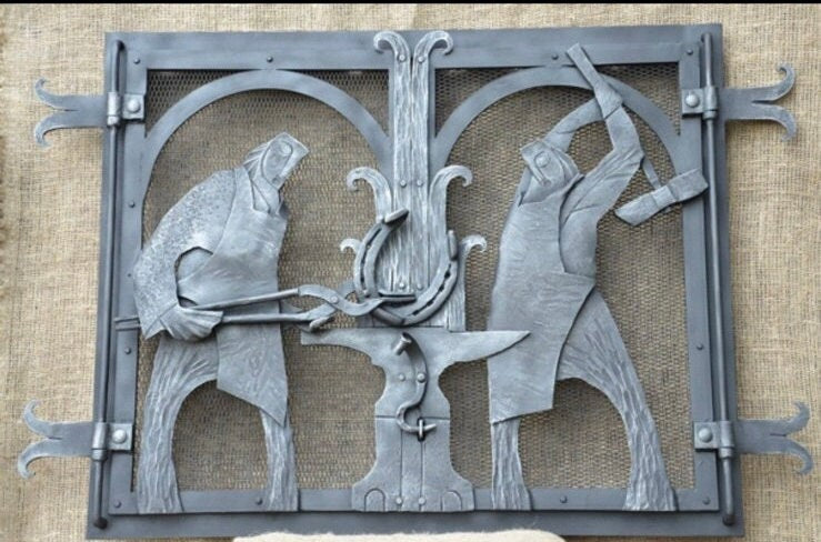 Fireplace door, oven, groomsmen, groom, mens gift, medieval, antique, Celtic, blacksmith, Christmas, new home, fireplace,wedding, bridesmaid