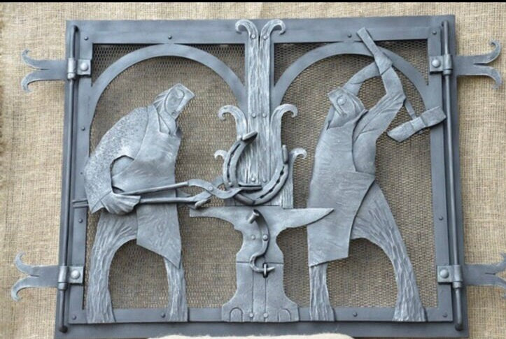 Fireplace door, oven, groomsmen, groom, mens gift, medieval, antique, Celtic, blacksmith, Christmas, new home, fireplace,wedding, bridesmaid