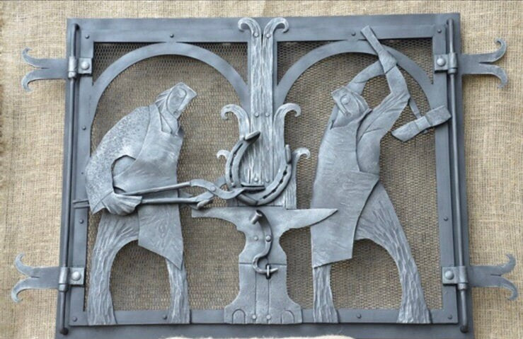 Fireplace door, oven, groomsmen, groom, mens gift, medieval, antique, Celtic, blacksmith, Christmas, new home, fireplace,wedding, bridesmaid