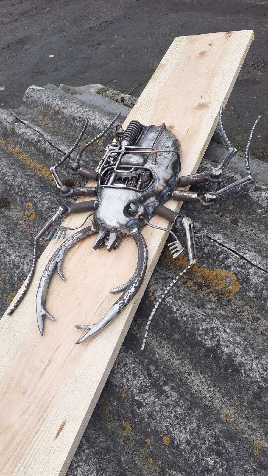 Steampunk beetle, steampunk bug, insect, beetle, recycled, industrial decor, Christmas, anniversary, iron gift,steel gift,birthday,steampunk