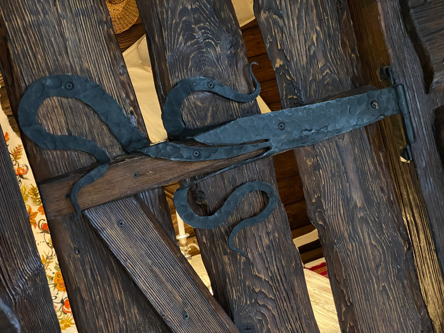 Hinge, strap hinge, latch, lock, hardware, curtain, iron gift, gift for dad, birthday gift, 6th anniversary,moving gift,Christmas,gate decor