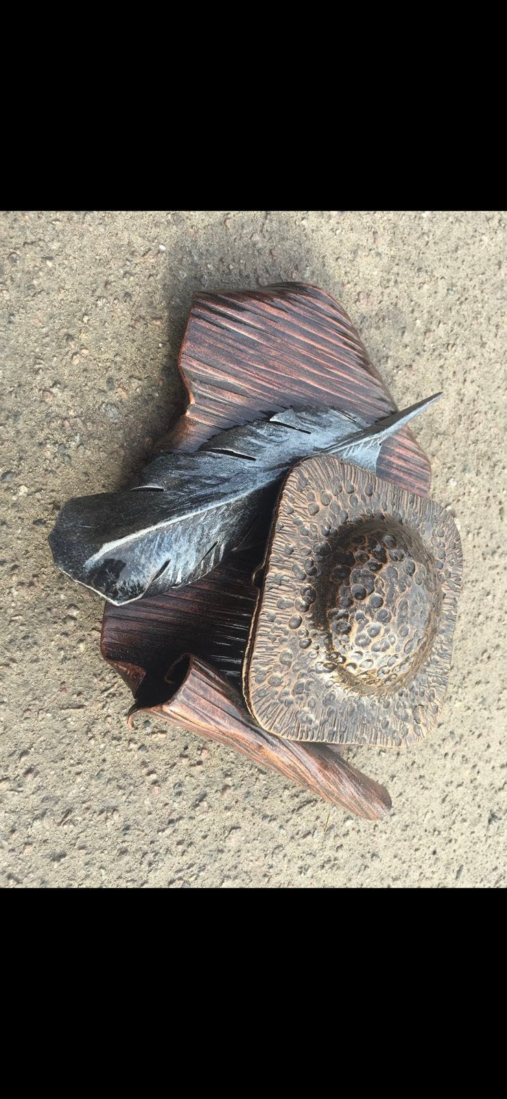 Ashtray, 11th anniversary, ash tray, iron gift, groomsmen gift, cigar holder, gift for smoker, mens gift, anniversary, smoker art, wedding