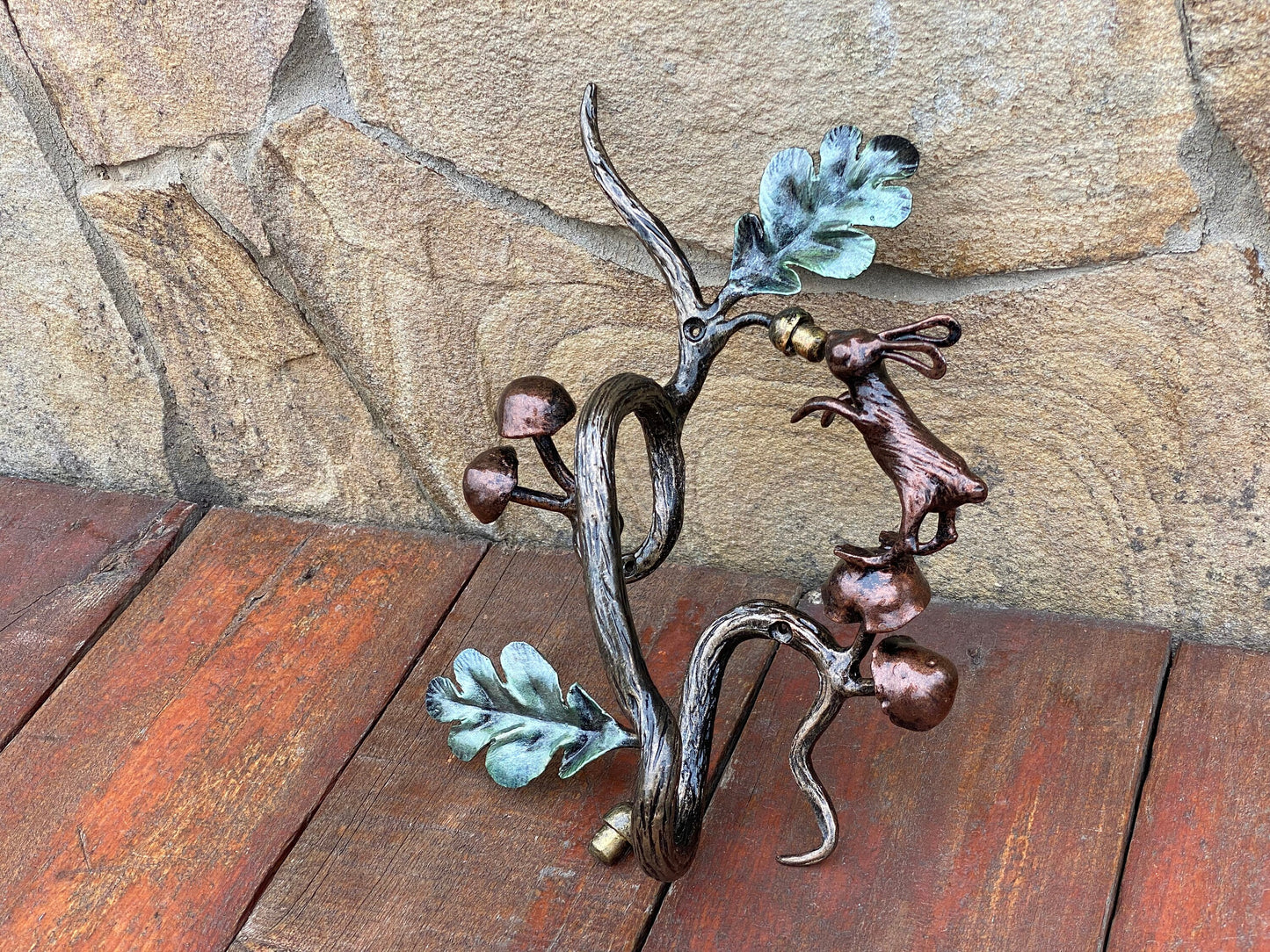 Door pull, rabbit, door handle, door, zoo, acorn, forest, wild nature, Christmas, animal, mushroom, anniversary, iron gift,steel gift,father