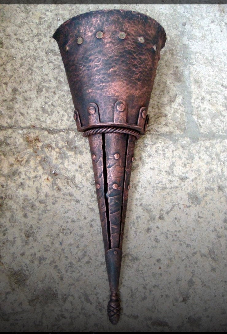 Medieval sconce, wall sconce, sconce, wall lamp, castle decor, Middle Ages, Christmas, trident, viking, mancave, groomsmen, weddding, groom