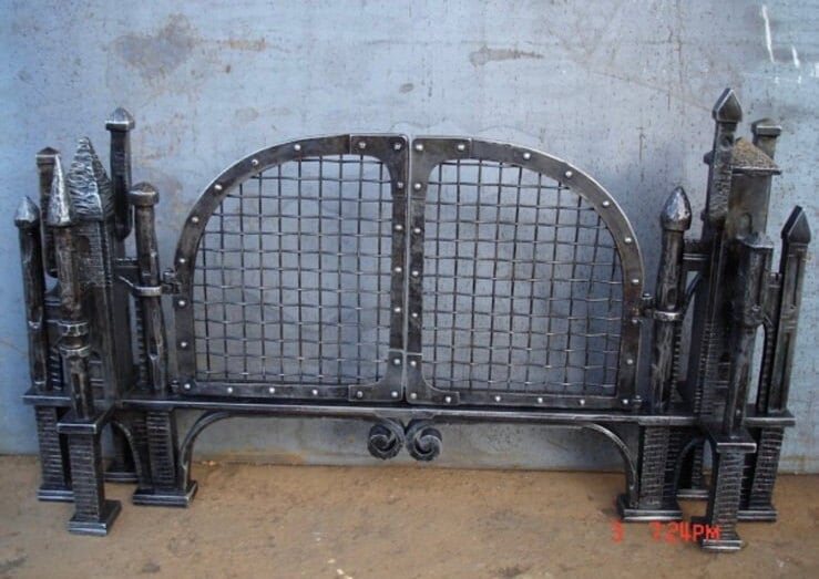 Fireplace screen, oven, groomsman, mens gift,Fathers Day,medieval,military,Christmas,new house,anniversary,fireplace,wedding,firewood holder