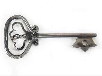 Key, medieval, lock, hardware, iron gift, steel gift, 6th anniversary, 11th anniversary, birthday, Christmas, heart, Middle Ages, viking